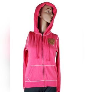 Pink Victoria's Secret Reddish Pink Full Zip Hoodie Sweatshirt